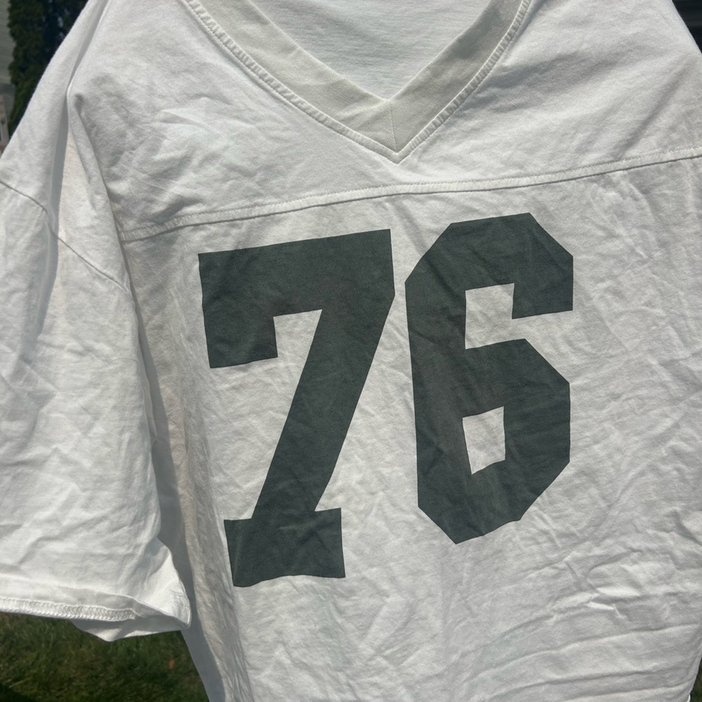 Edikted White Tee with Dark Gray Number